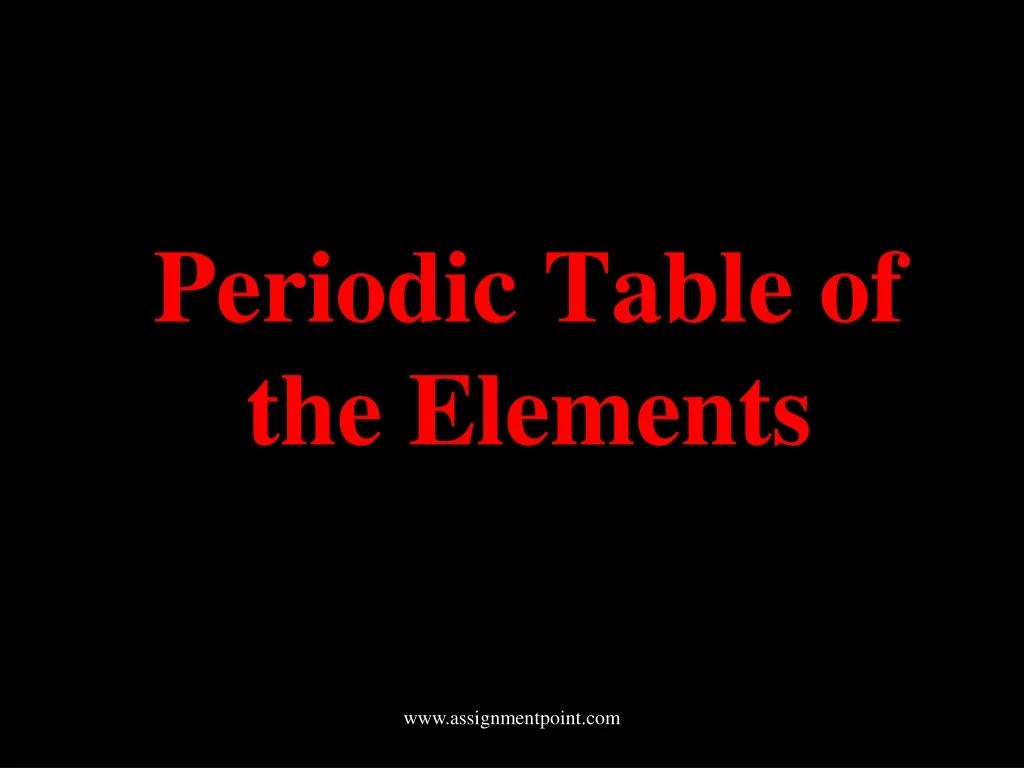 periodic table of the elements