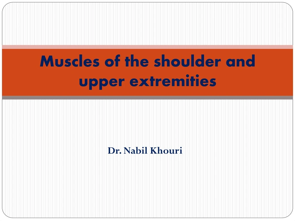 muscles of the shoulder and upper extremities