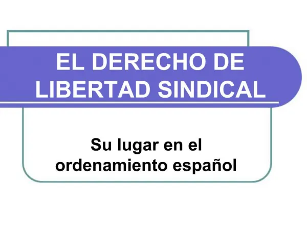 EL DERECHO DE LIBERTAD SINDICAL