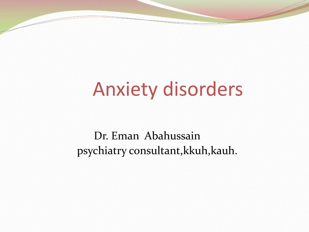 anxiety disorders