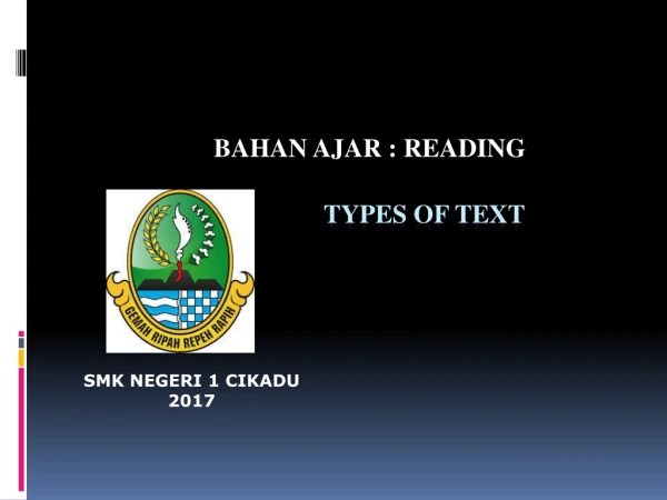 TYPES OF TEXT