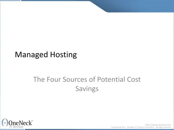 Managed Hosting: The Four Sources of Potential Cost Savings