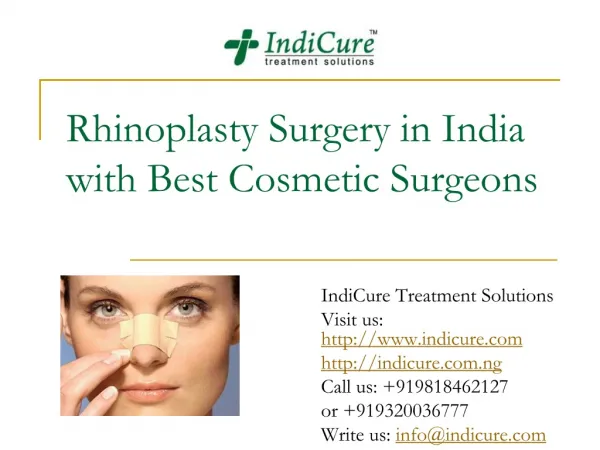 Rhinoplasty in India with best Cosmetic Surgeons
