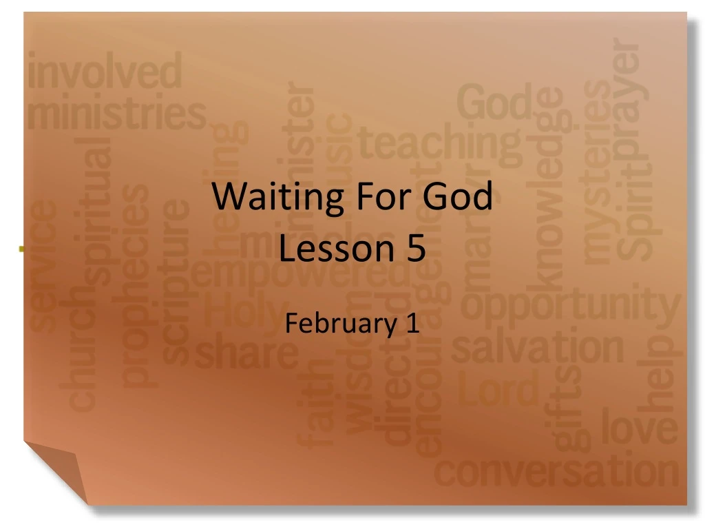 waiting for god lesson 5