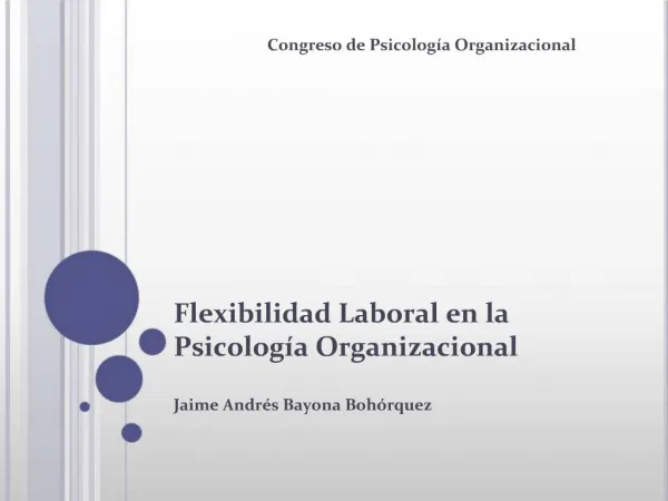 Flexibilidad Laboral en la Psicolog a Organizacional