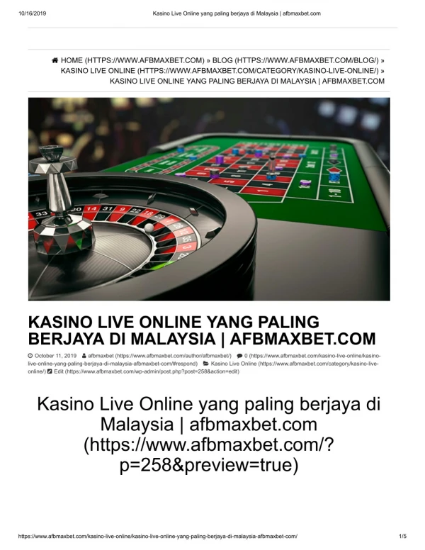 The Trusted Online Live Casino Malaysia 2019 | afbmaxbet.com