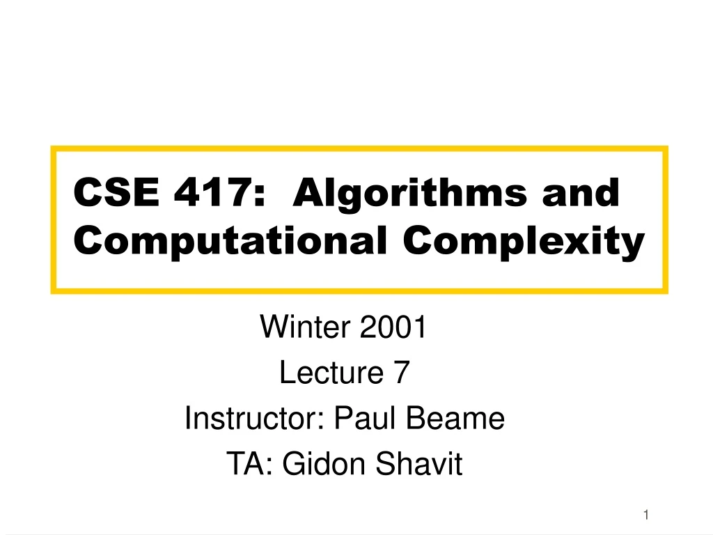 cse 417 algorithms and computational complexity