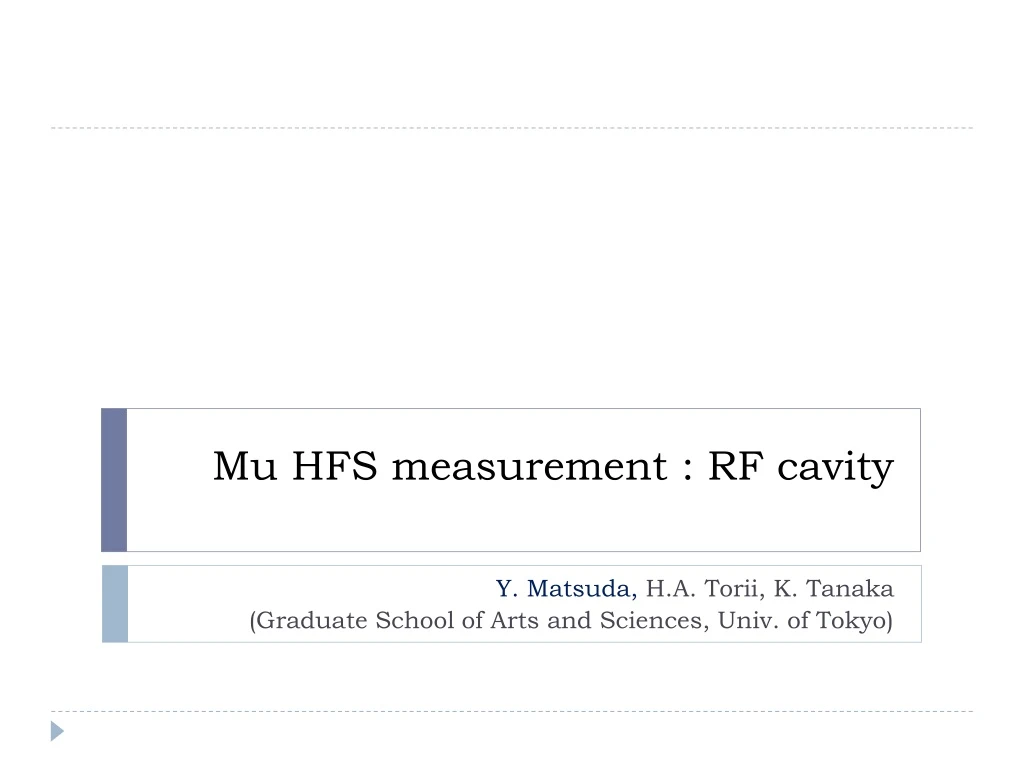 mu hfs measurement rf cavity