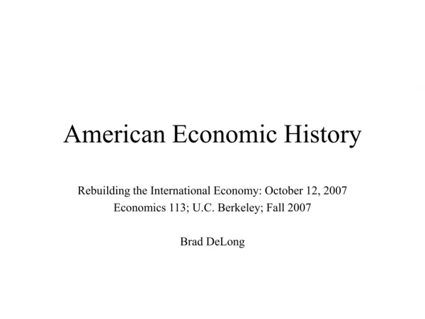 American Economic History