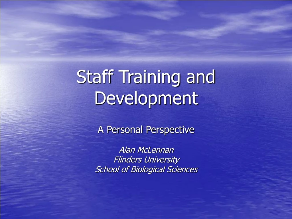staff training and development