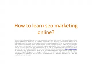 Learn SEO Strategies