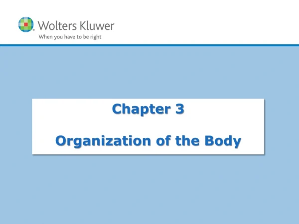 Chapter 3 Organization of the Body
