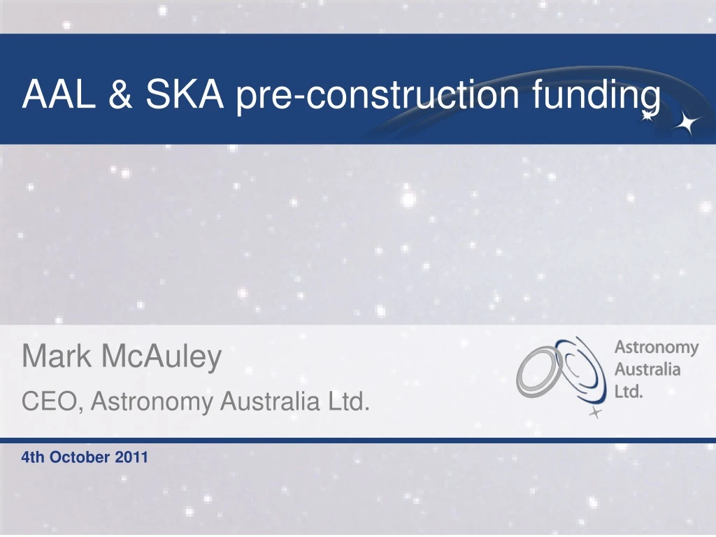 aal ska pre construction funding
