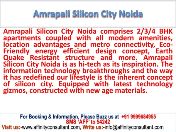Booked-up flat @ 09999684955 @ sec - 76 : Amrapali Silicon