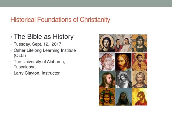 Historical Foundations of Christianity