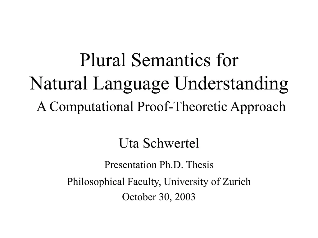 plural semantics for natural language understanding a computational proof theoretic approach
