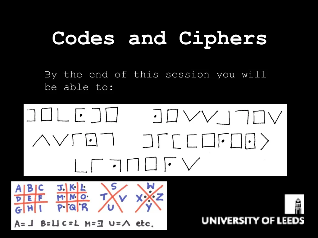 codes and ciphers