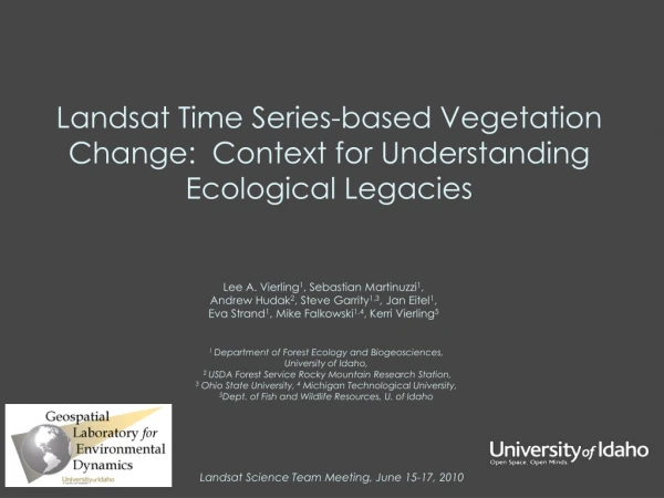 Landsat Time Series-based Vegetation Change: Context for Understanding Ecological Legacies
