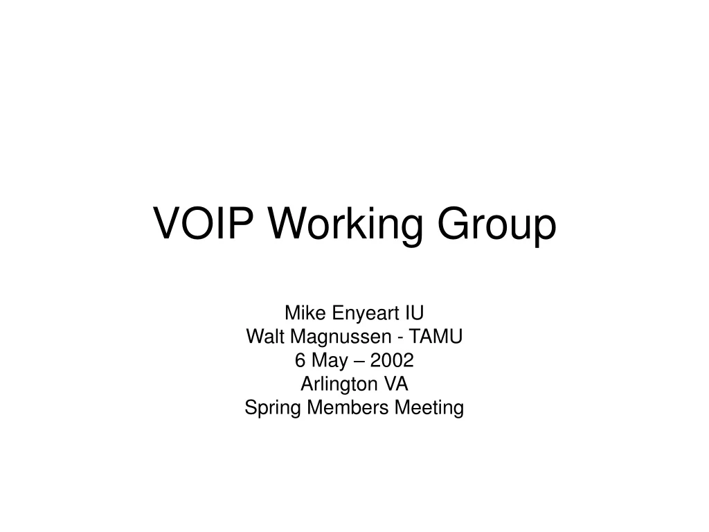 voip working group