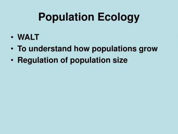 Population Ecology