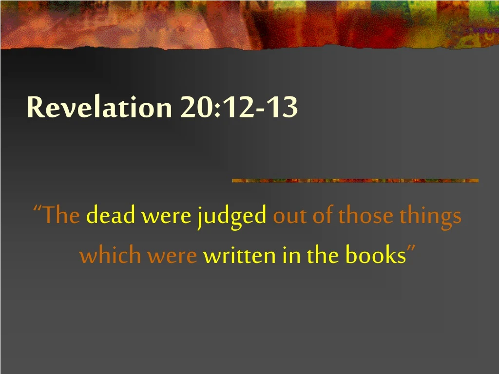 revelation 20 12 13