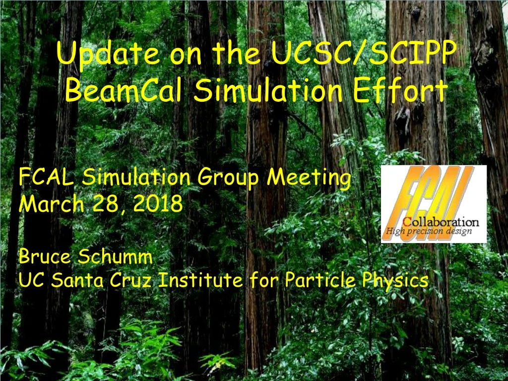 update on the ucsc scipp beamcal simulation