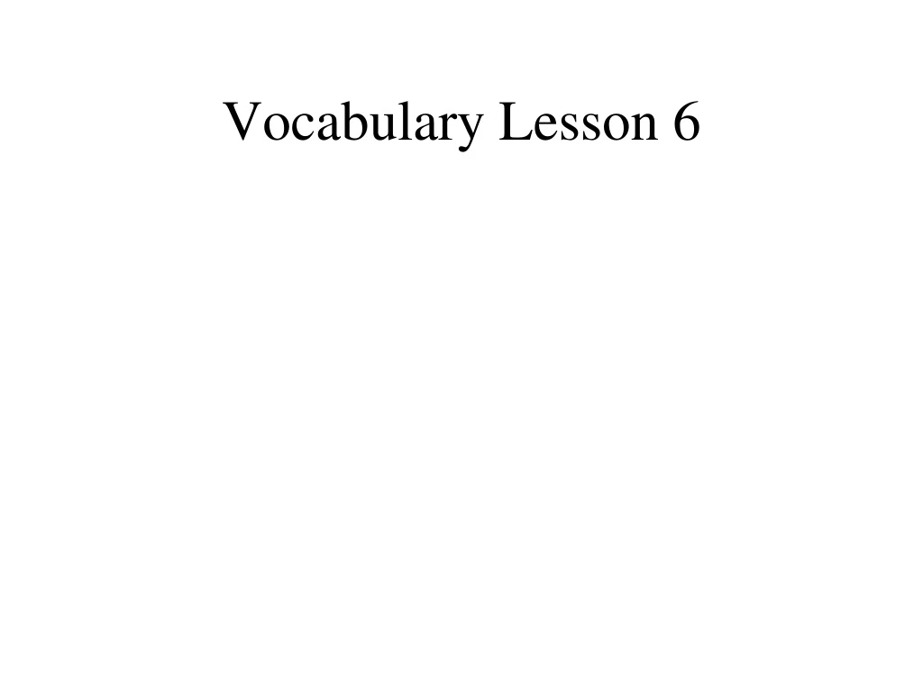 vocabulary lesson 6