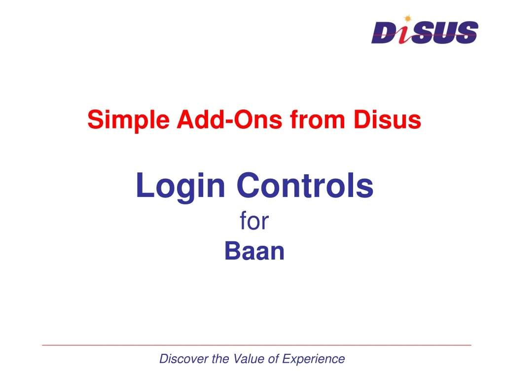 simple add ons from disus login controls for baan