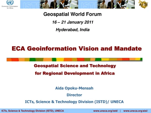 ECA Geoinformation Vision and Mandate