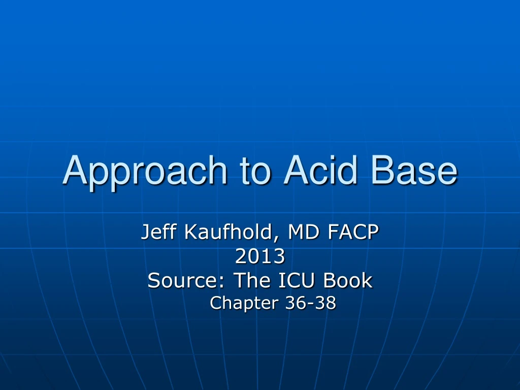 approach to acid base