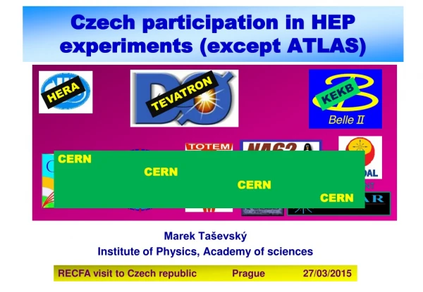 Czech participation in HEP experiments (except ATLAS)