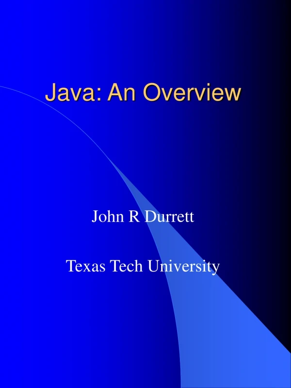 Java: An Overview