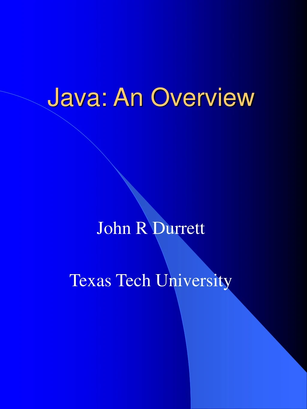 java an overview