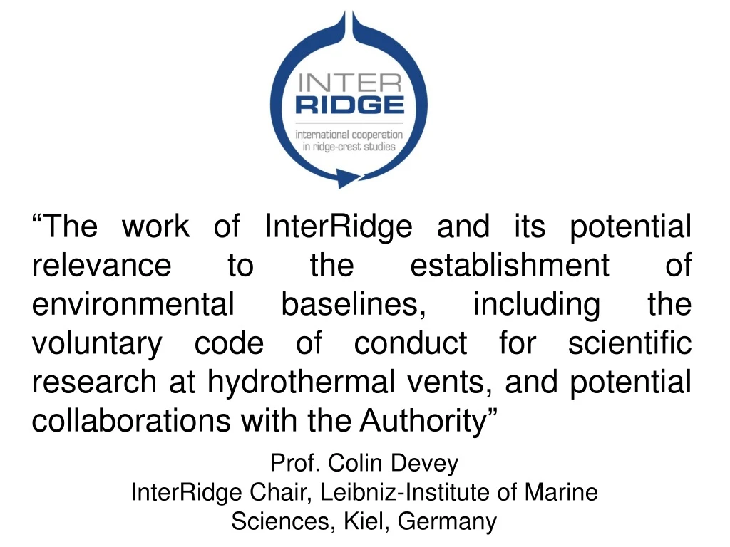 the work of interridge and its potential