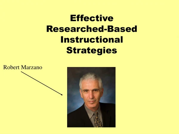 Effective Researched-Based Instructional Strategies