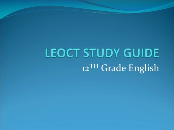 LEOCT STUDY GUIDE