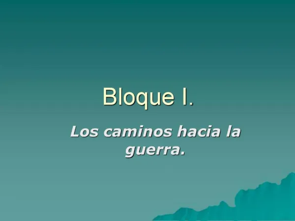 Bloque I.