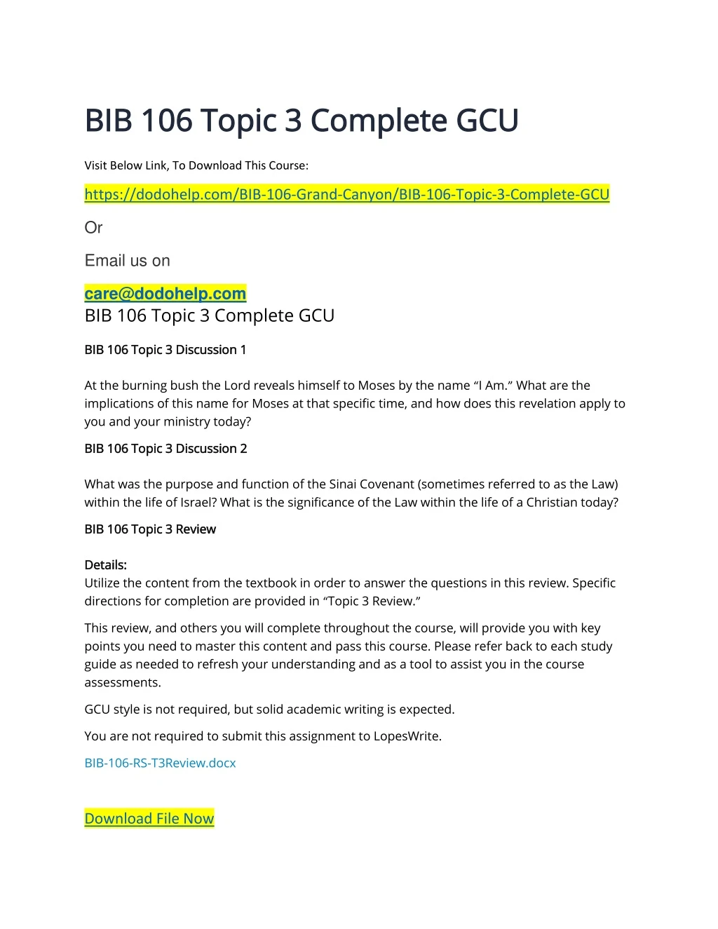 bib 106 topic 3 complete gcu bib 106 topic