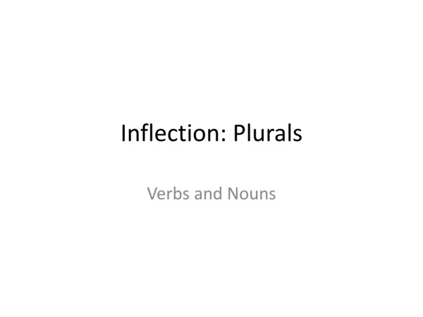 Inflection: Plurals