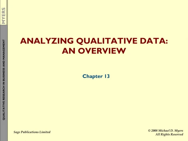 ANALYZING QUALITATIVE DATA: AN OVERVIEW