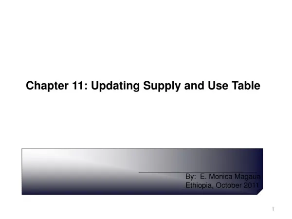 Chapter 11: Updating Supply and Use Table