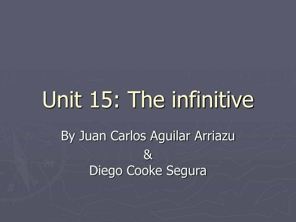 unit 15 the infinitive