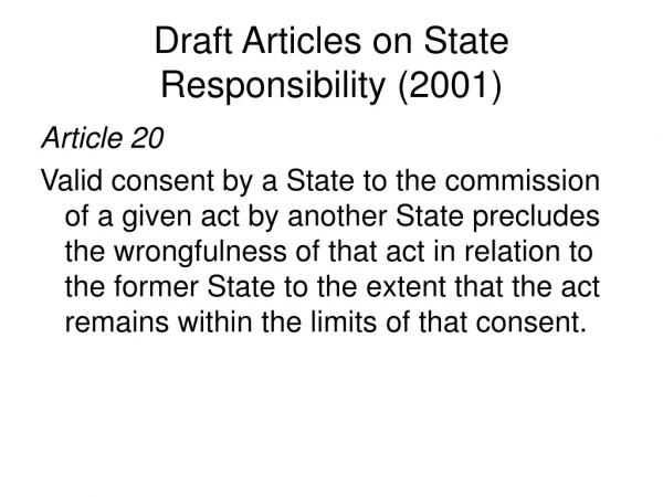 Draft Articles on State Responsibility (2001)