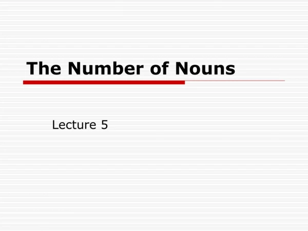The Number of Nouns