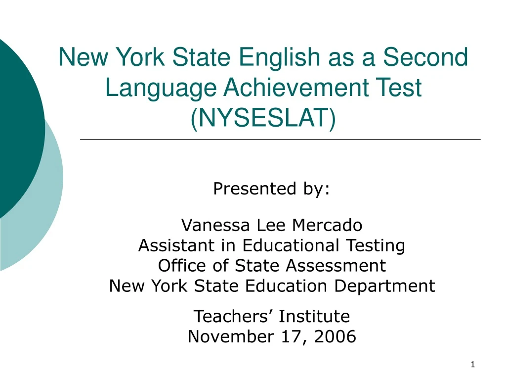 new york state english as a second language achievement test nyseslat