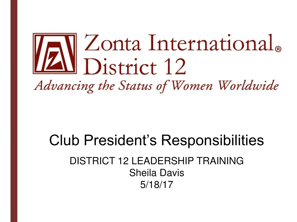 club president s responsibilities