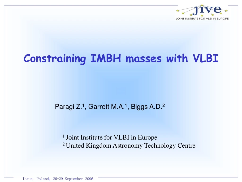 constraining imbh masses with vlbi