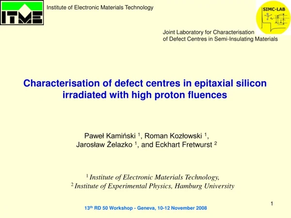 Characterisation of defect centres in epitaxial silicon irradiated with high proton fluences