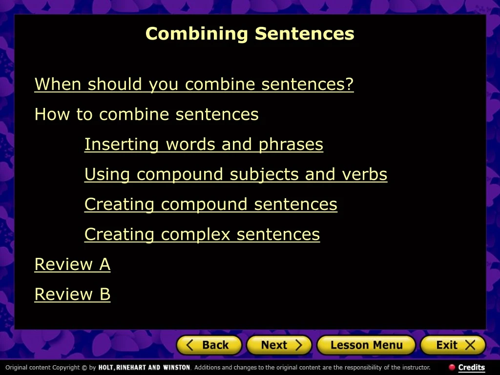 combining sentences