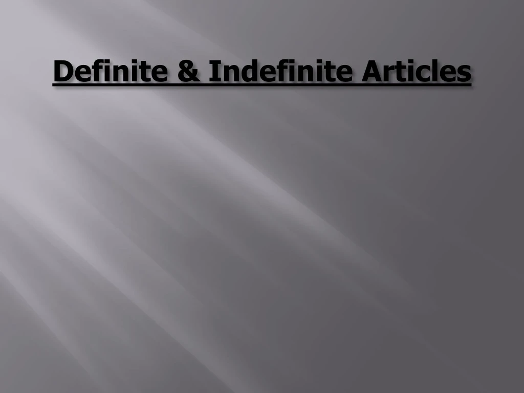 definite indefinite articles